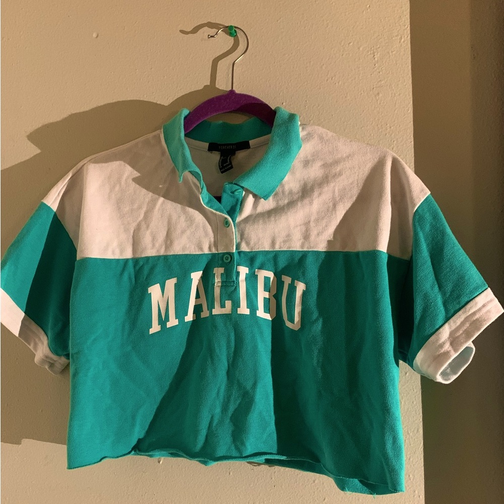 Forever 21, Size M, Turquoise and White